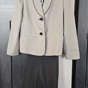 NWT Le Suit Pants Suit - Black/White Houndstooth Jacket w/ Black Pants - Size 18